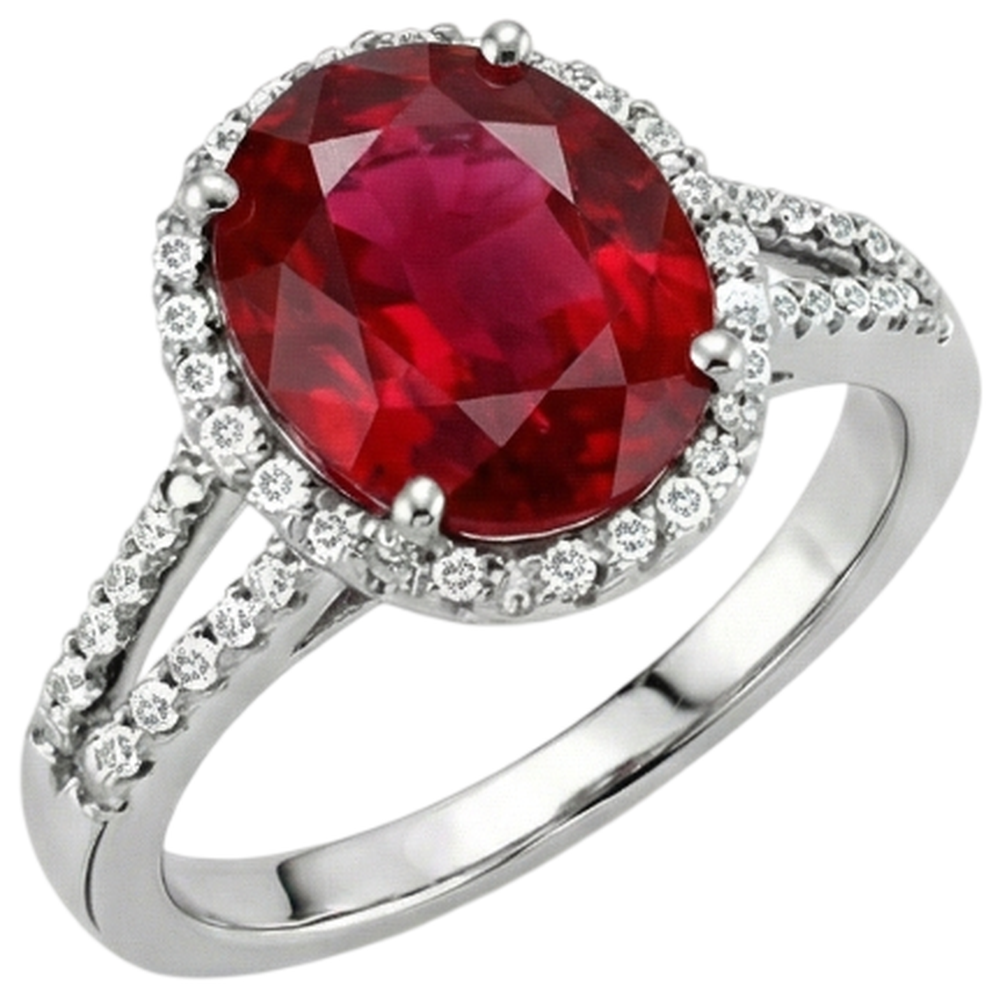 echter oval rubin 7.50Karat ring Detailansicht