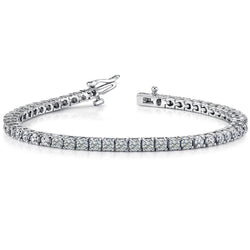 7.80 Karat Echt Diamant-Tennisarmband in runder Krappenfassung WG 14K