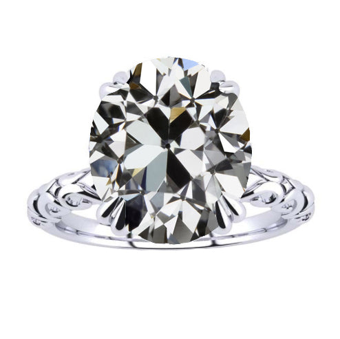 Einzelstein-Ring 14K Weißgold mit Edler Diamant – Hauptansicht