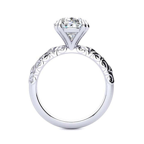 Edler Diamant Einzelstein-Ring 5,50-Karat 14K Weißgold – Frontansicht