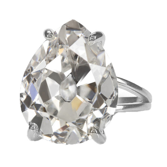 Old Mine Cut Brillant Ring in 14K Weißgold – Hauptansicht