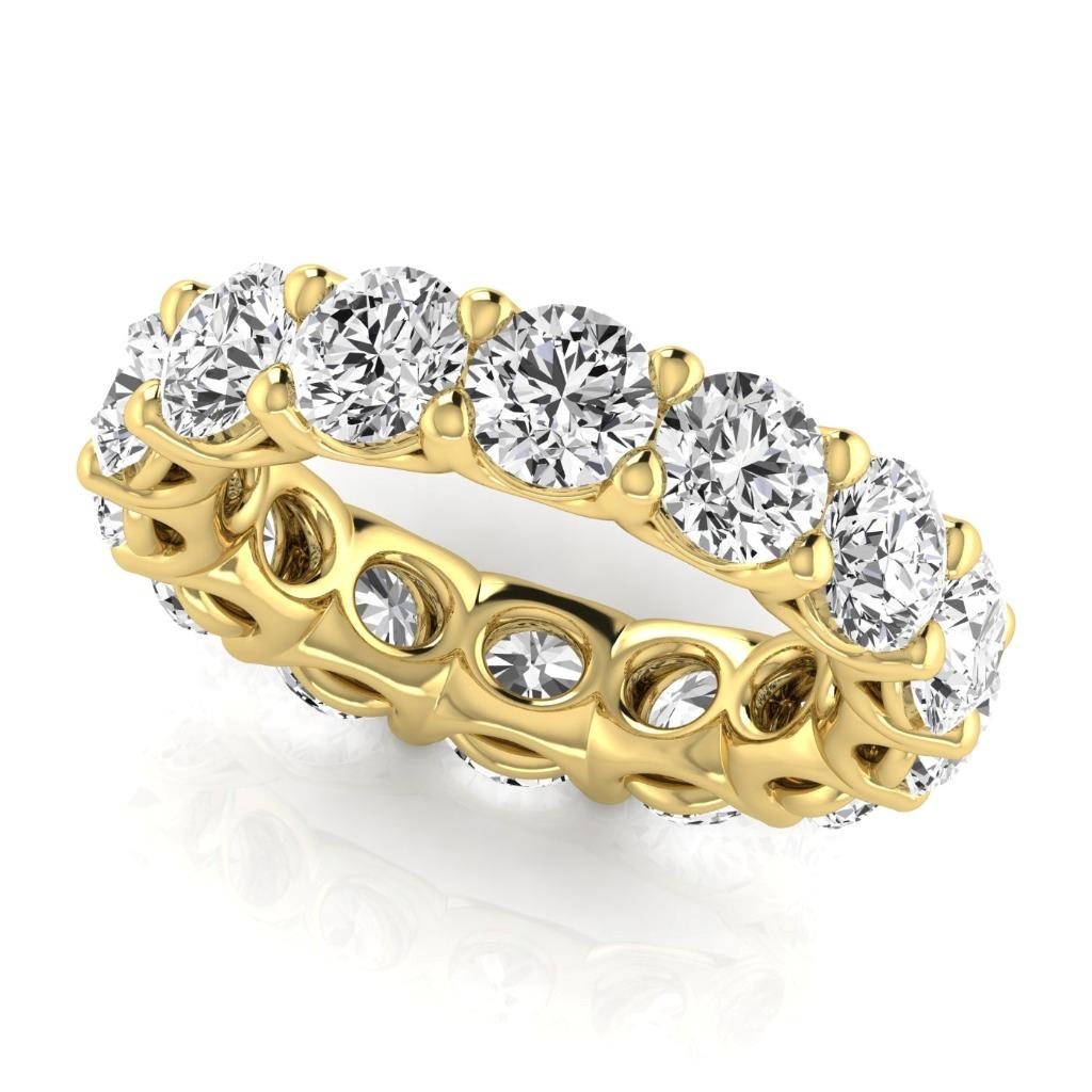 Edler Diamant Rund-Brillant Eternity Band in 14K Gelbgold – Seitenansicht