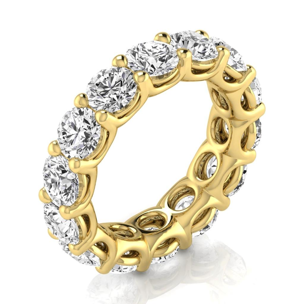 Rund-Brillant Edler Diamant Ring in 14K Gelbgold – Hauptansicht
