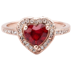 8.5 Karat roter AAA-Rubin mit Aus der Erde Abgebauter Natürlicher Diamantring Roségold 14K