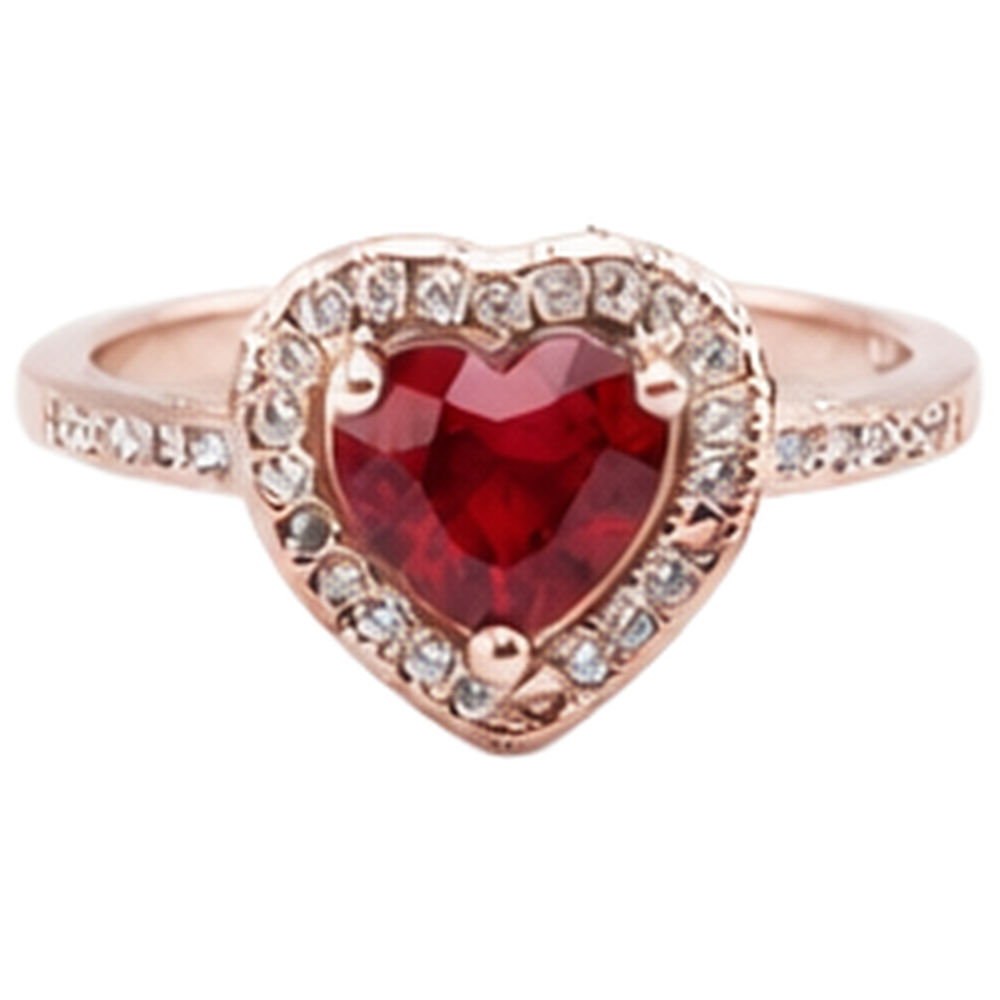 8.5 Karat roter AAA-Rubin mit Aus der Erde Abgebauter Natürlicher Diamantring Roségold 14K