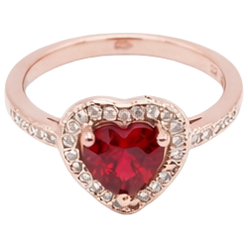 8.5 Karat roter AAA-Rubin mit Aus der Erde Abgebauter Natürlicher Diamantring Roségold 14K