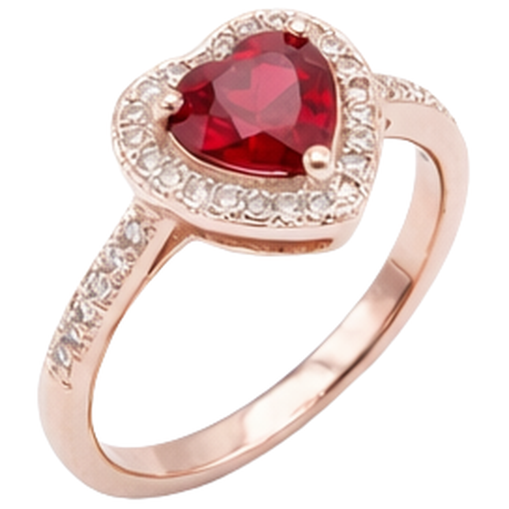 8.5 Karat roter AAA-Rubin mit Aus der Erde Abgebauter Natürlicher Diamantring Roségold 14K