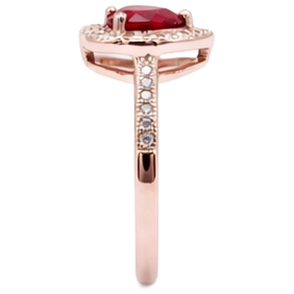8.5 Karat roter AAA-Rubin mit Aus der Erde Abgebauter Natürlicher Diamantring Roségold 14K