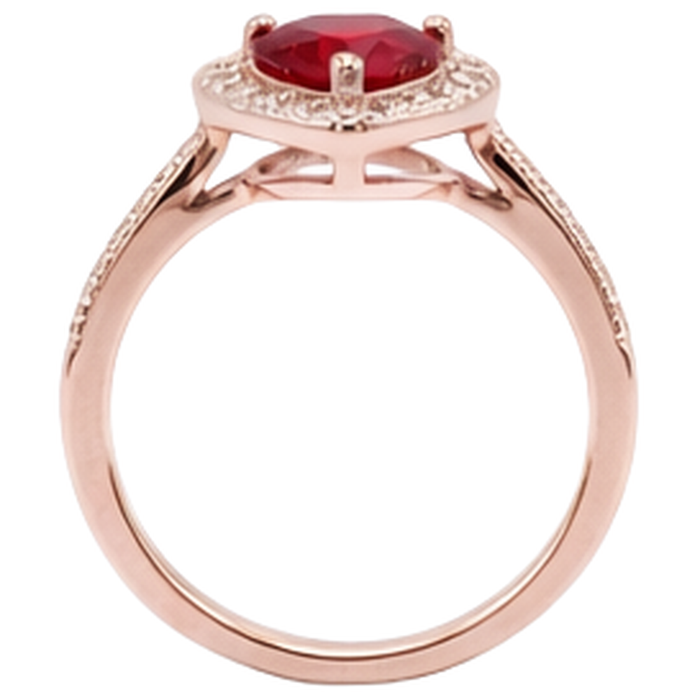 8.5 Karat roter AAA-Rubin mit Aus der Erde Abgebauter Natürlicher Diamantring Roségold 14K