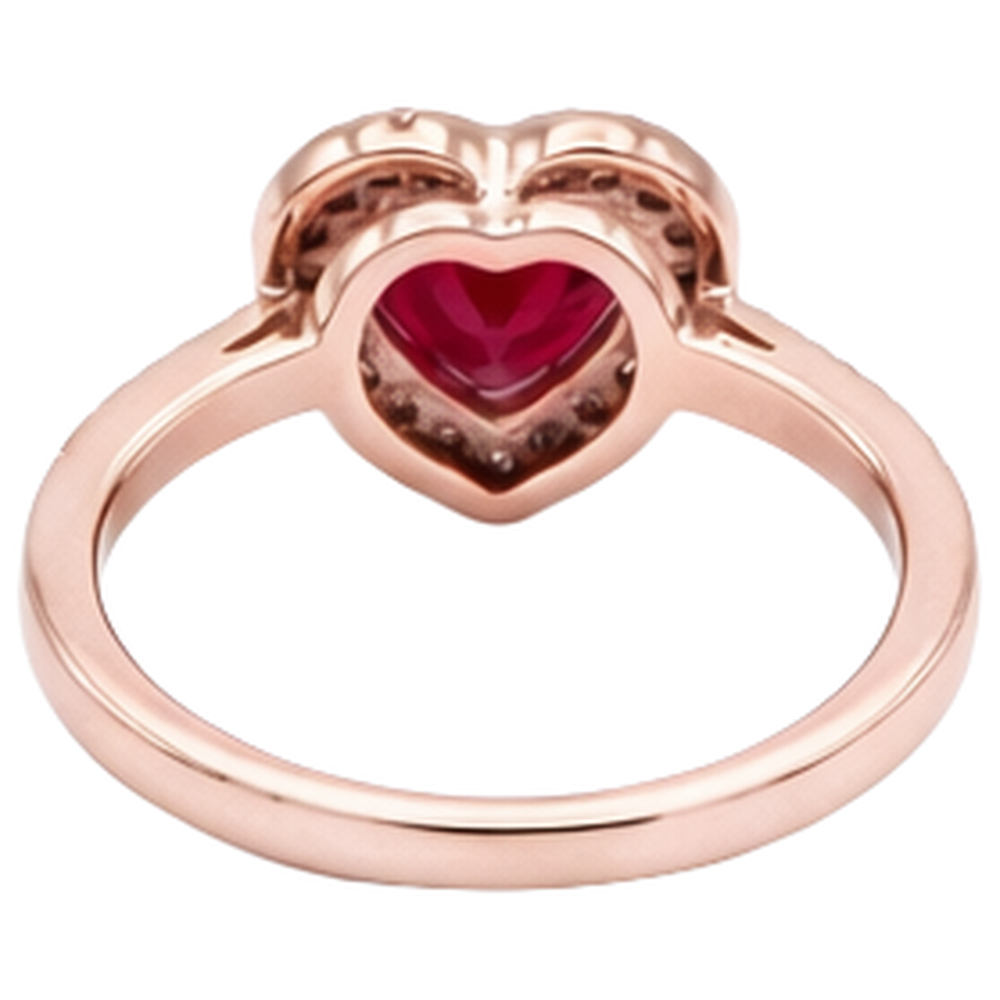 8.5 Karat roter AAA-Rubin mit Aus der Erde Abgebauter Natürlicher Diamantring Roségold 14K