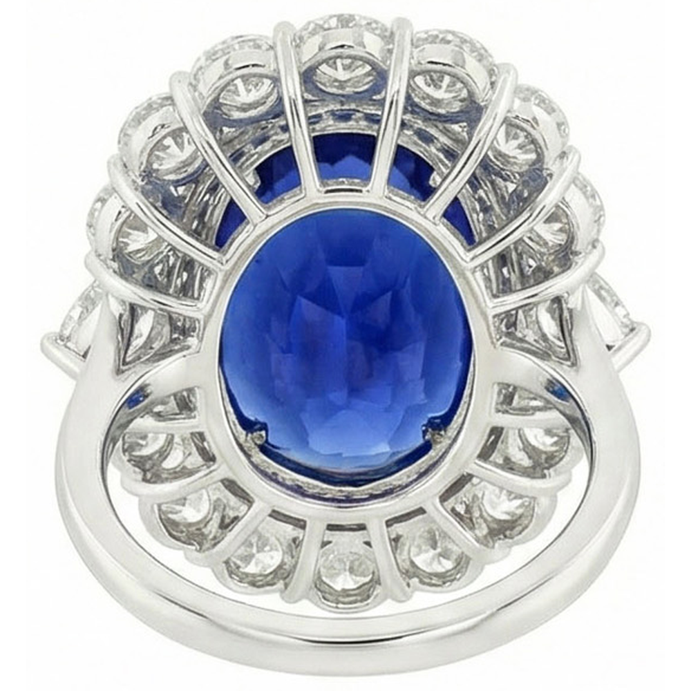 echter oval diamant 8.50Karat ring auf Weiß