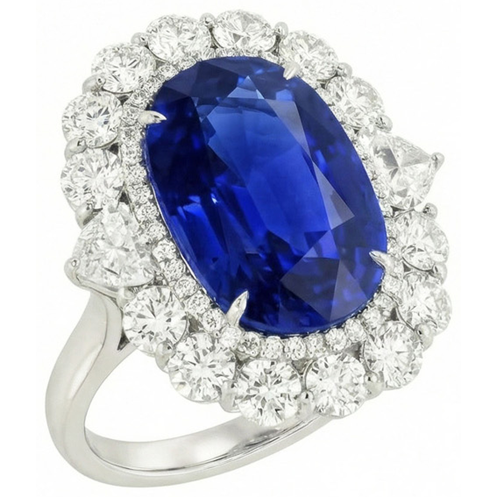 echter oval diamant 8.50Karat ring Seitenansicht