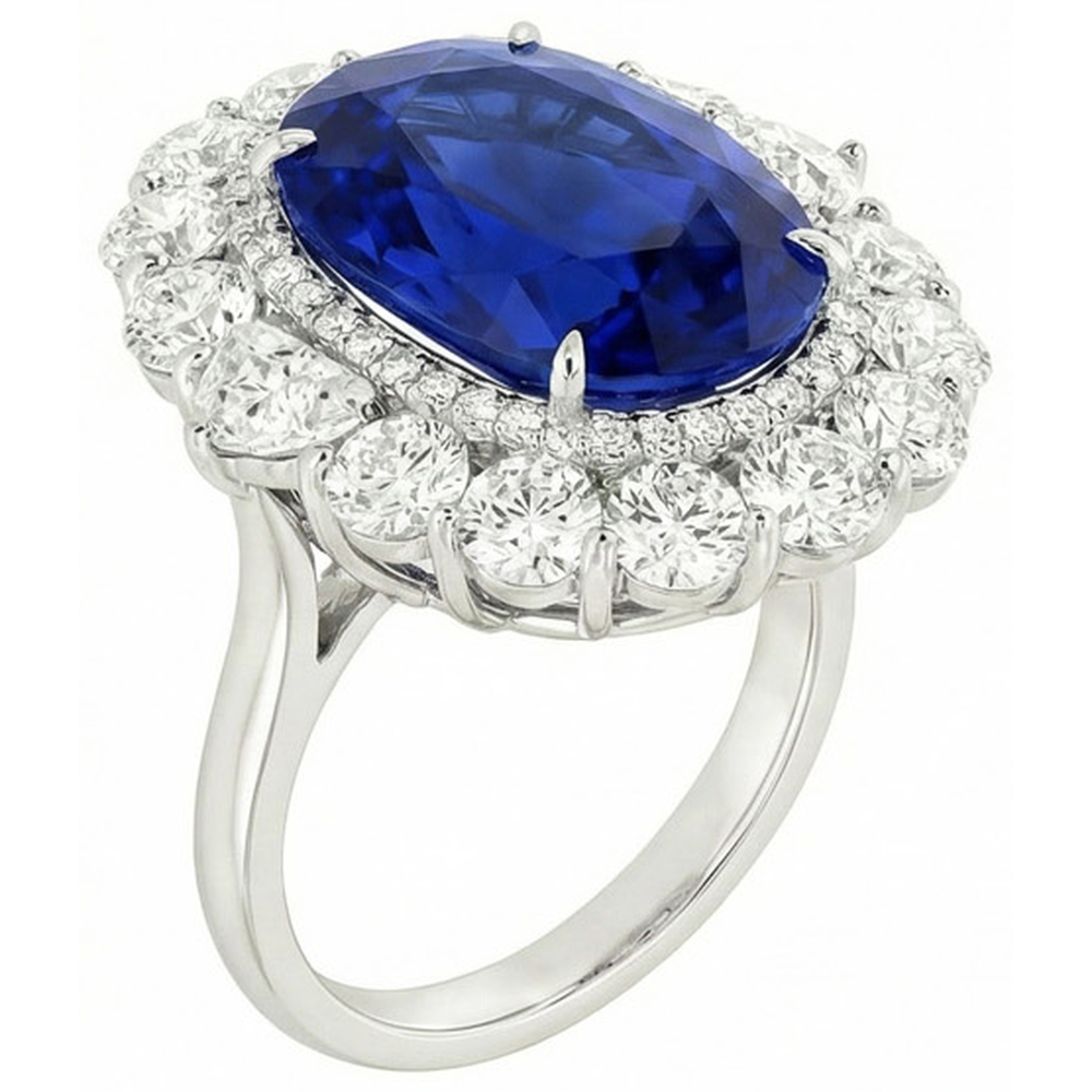 echter oval diamant 8.50Karat ring Draufsicht