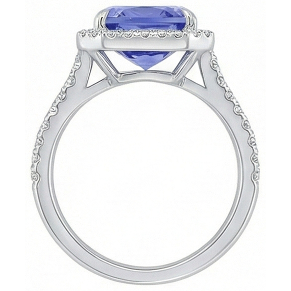 8.81 ct. Strahlender Verlobungsring mit Saphir und Aus der Erde Abgebauter Natürlicher Diamanten aus Ceylon