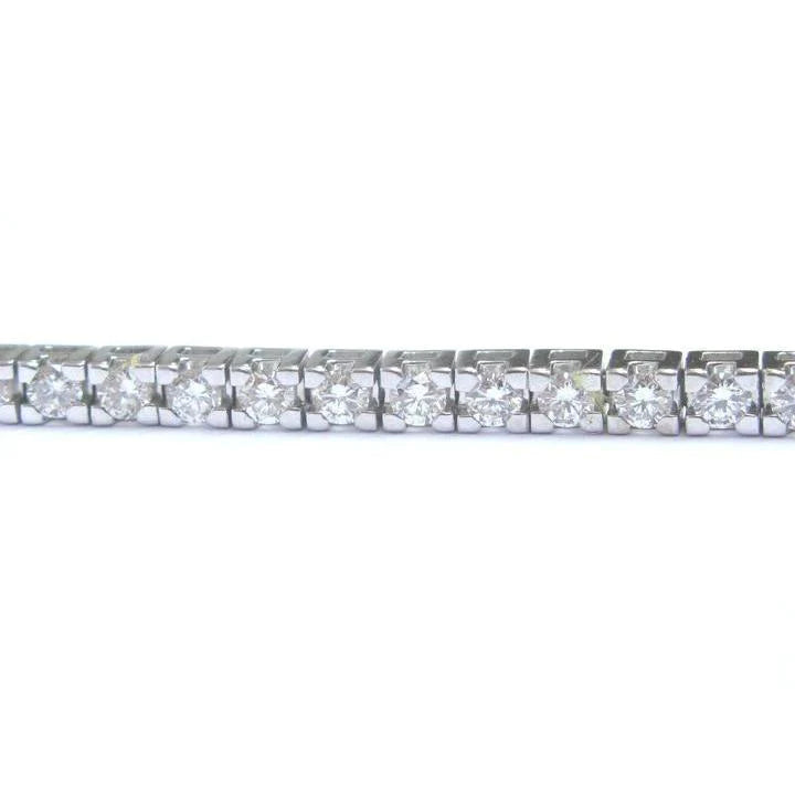 8 Karat Rundes Echt Diamantarmband aus massivem Weißgold Schmuck 14K