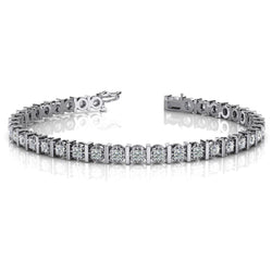 8 Karat Rundschliff-Zinken-Illusion-Set Echt Diamanten Tennisarmband