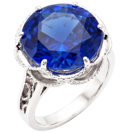 8 Karat Saphir-Milgrain-Verlobungsring