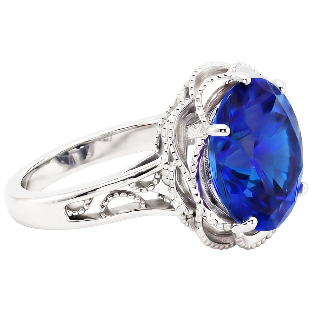 8 Karat Saphir-Milgrain-Verlobungsring