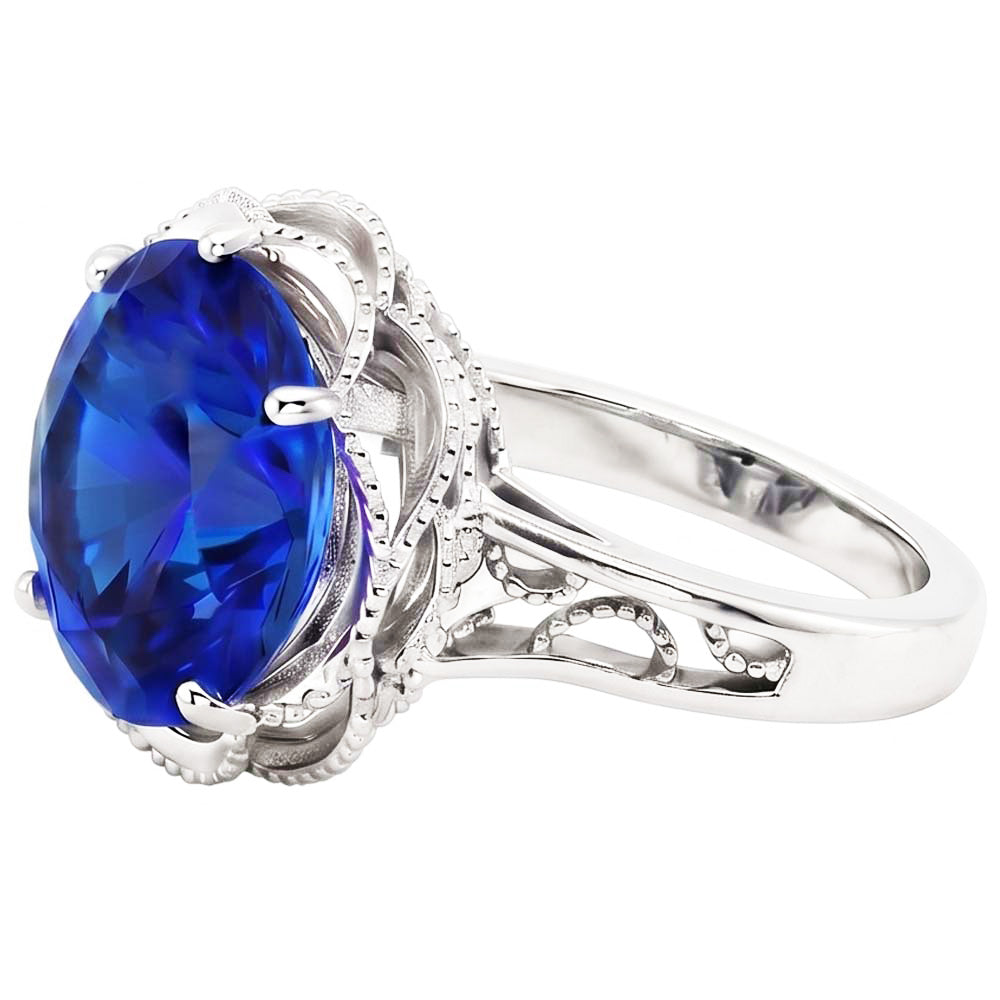 8 Karat Saphir-Milgrain-Verlobungsring