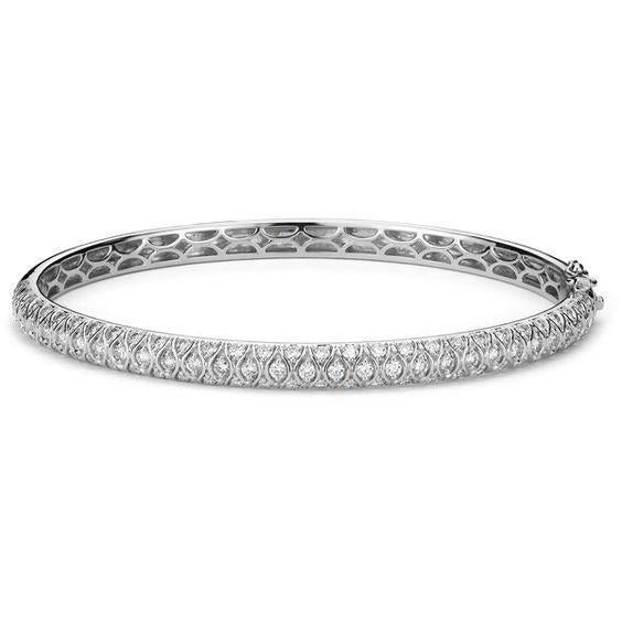 8 Karat runde Echt Diamanten Damenarmband aus massivem Weißgold 14K