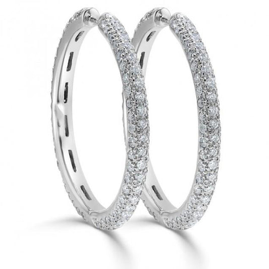8 Karat trendige Echt Diamant-Creolen-Designer-Ohrringe