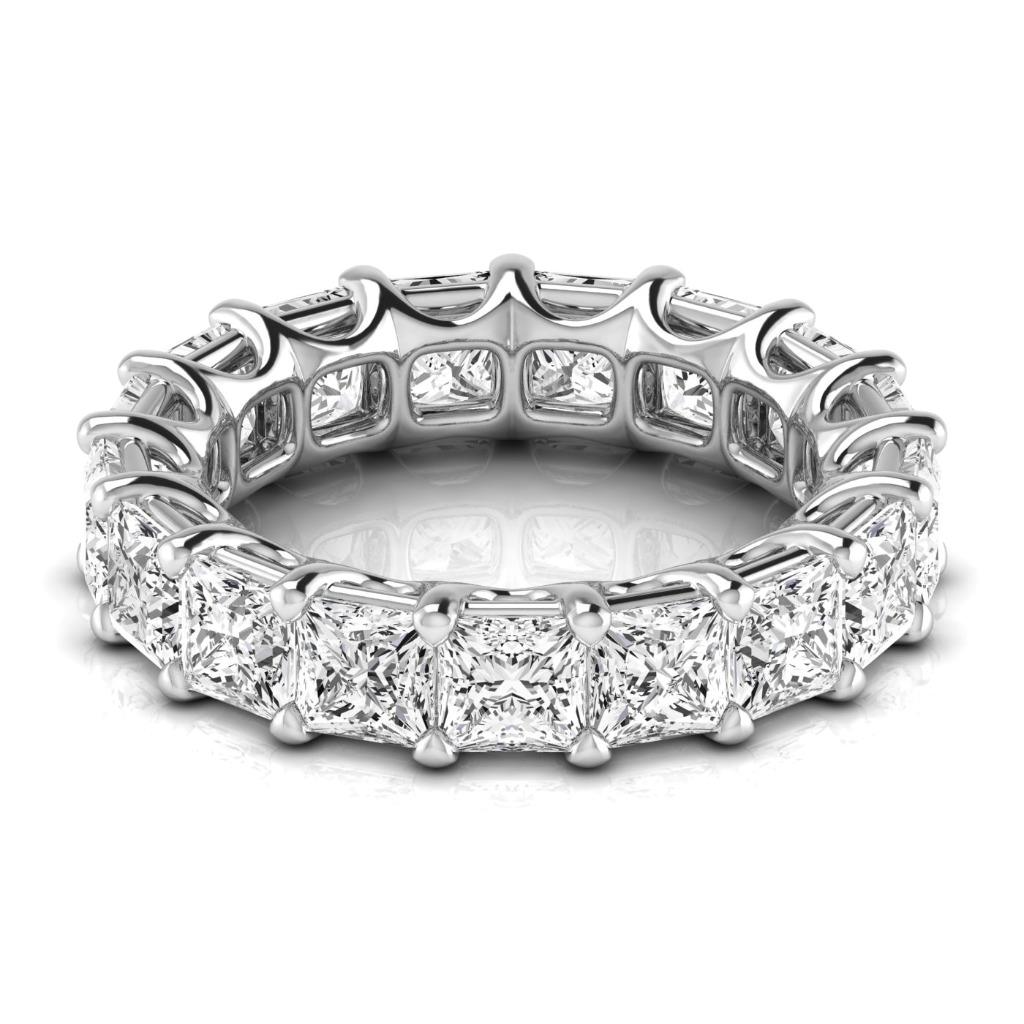 Prinzess Edler Diamant Ring in 14K Weißgold – Frontansicht