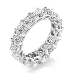 Prinzess Edler Diamant Eternity Band in 14K Weißgold – 8,5 Karat