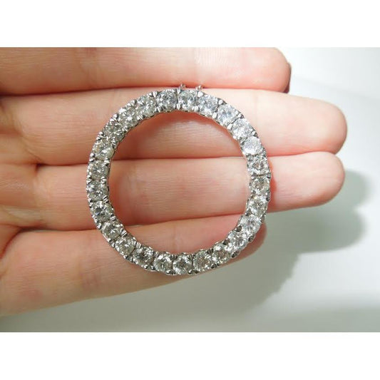 8,75 Karat Damen-Diamant-Anhänger „Circle Of Life“ aus echtem Weißgold