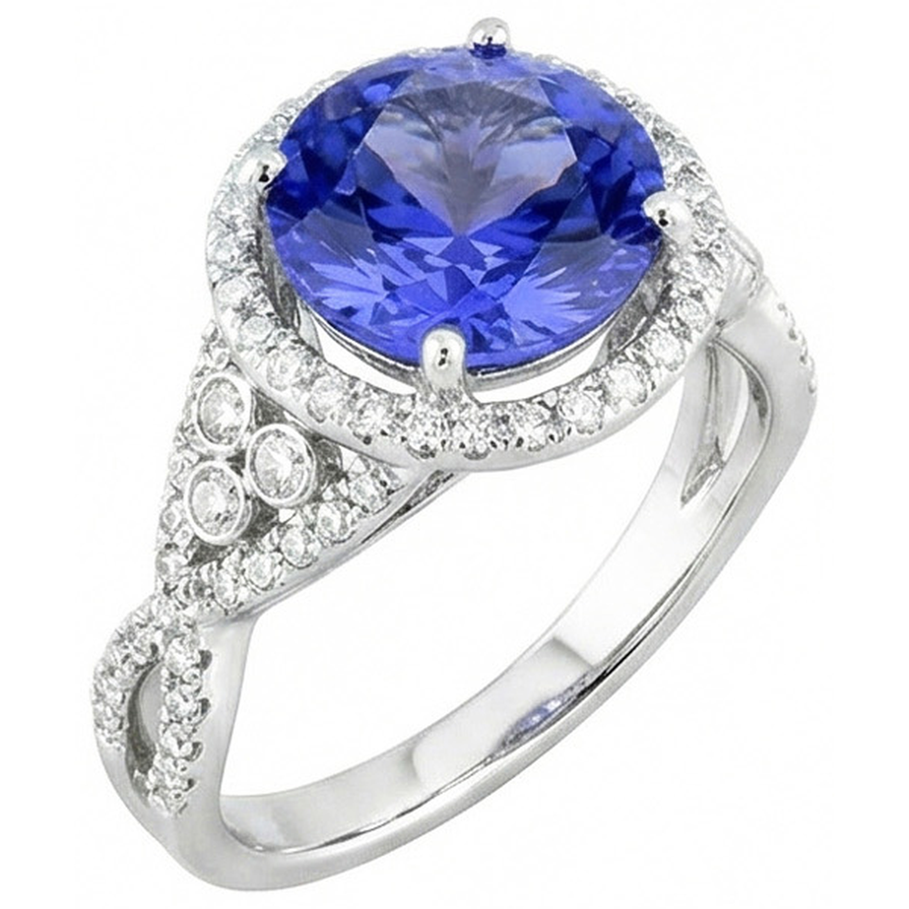 echter round diamant 8.01Karat ring Seitenansicht