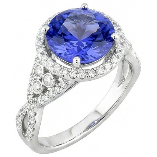 echter round diamant 8.01Karat ring Seitenansicht