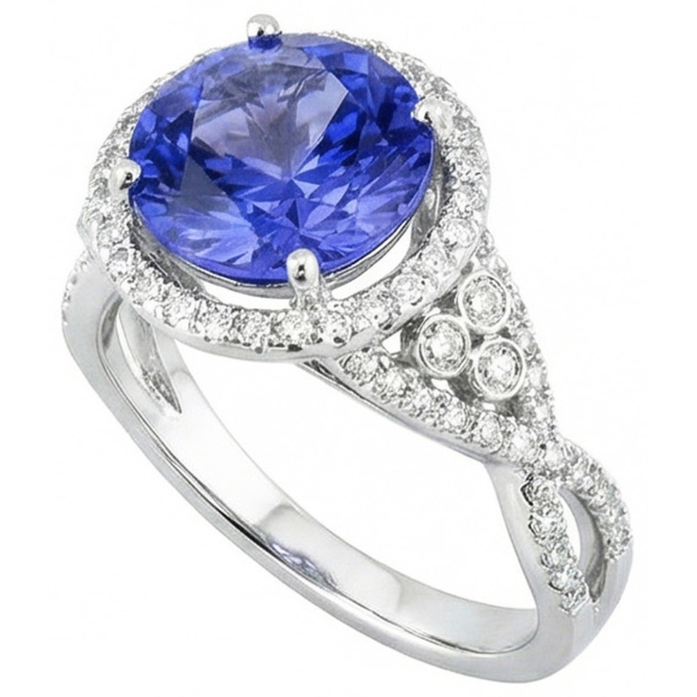 echter round diamant 8.01Karat ring Detailansicht