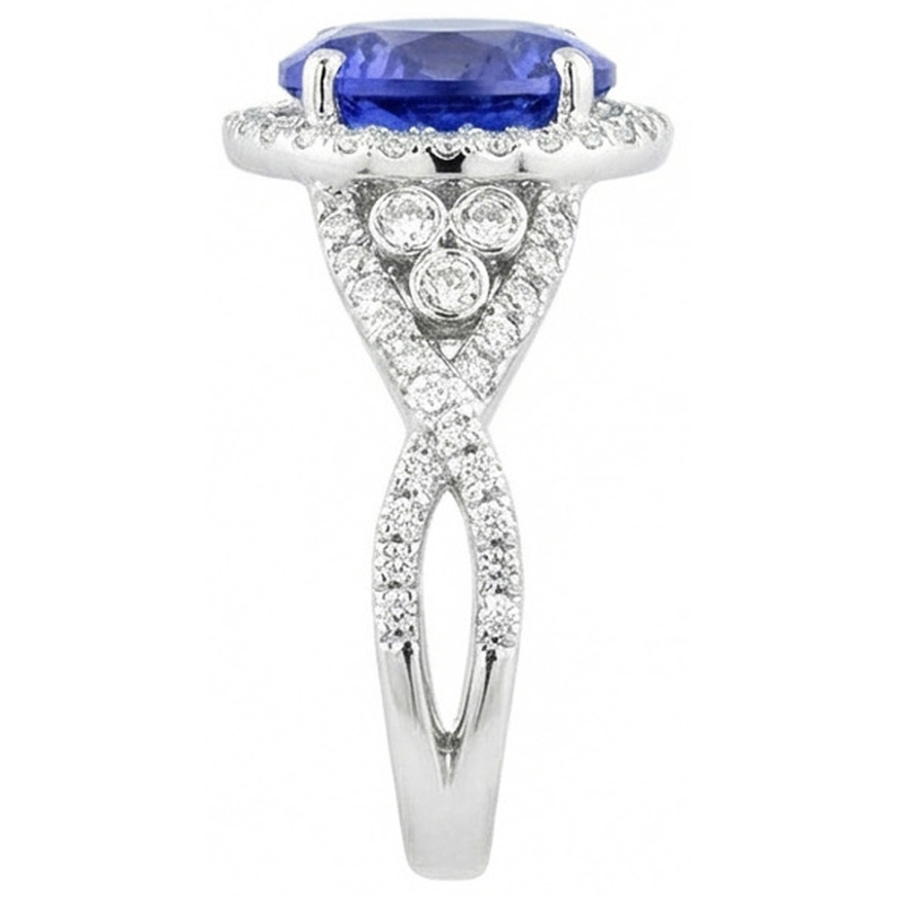 echter round diamant 8.01Karat ring Draufsicht