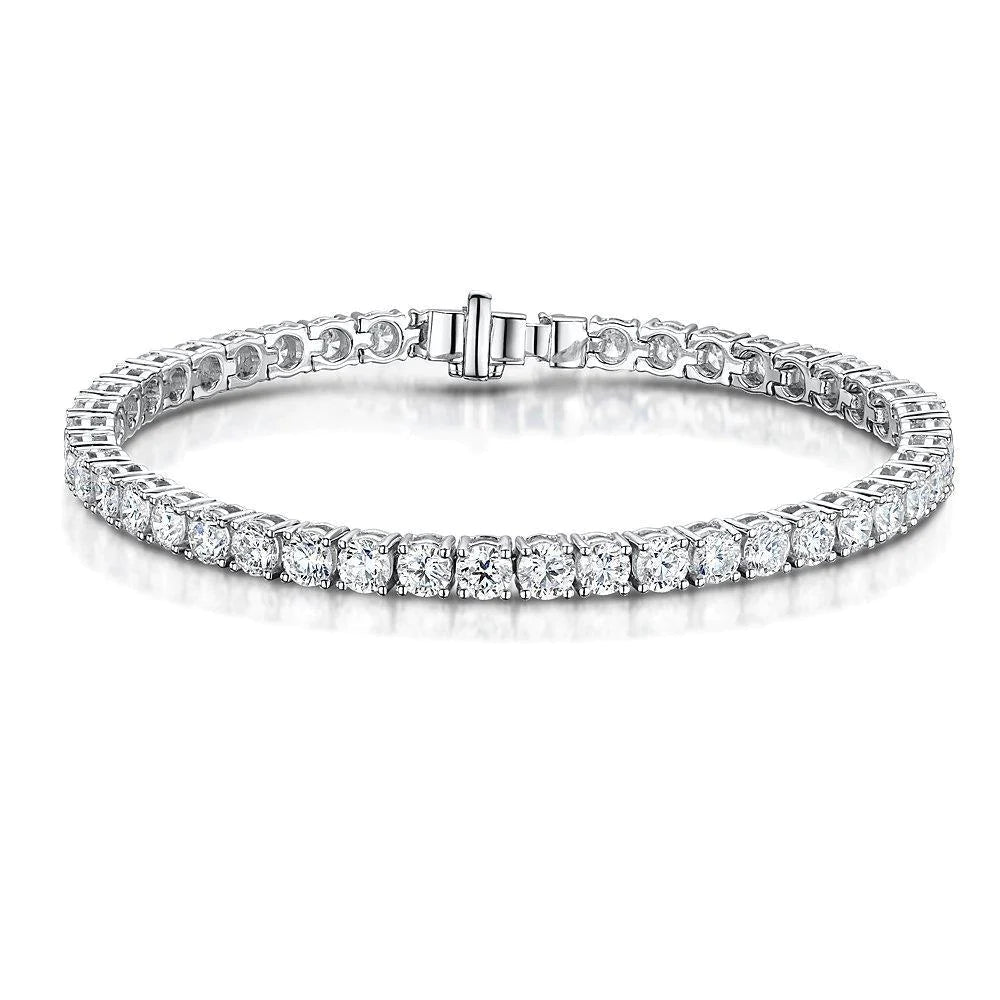 8.40 ct Sparkling Brillant Cut Echt Diamants Tennisarmband Weißgold