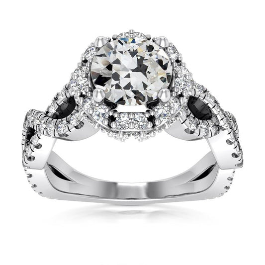 8.50 Karat Halo Runden alter Bergmann Natürliche Diamant Prong Infinity Style