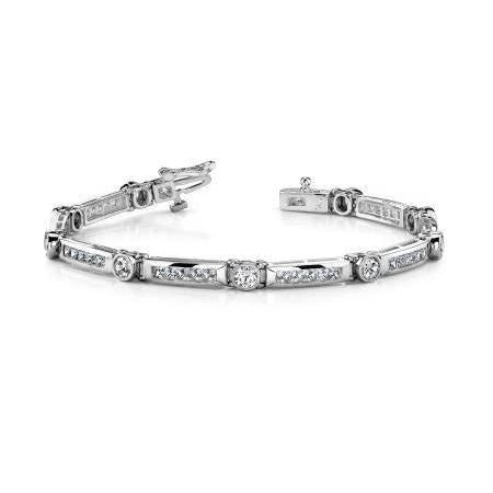 8.50 ct Sparkling Natürliche Diamants Tennisarmband Weißgold 14K