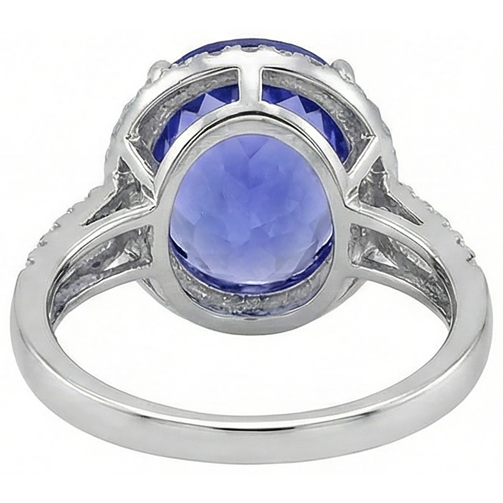 echter oval tansanit 8.65Karat ring auf Weiß