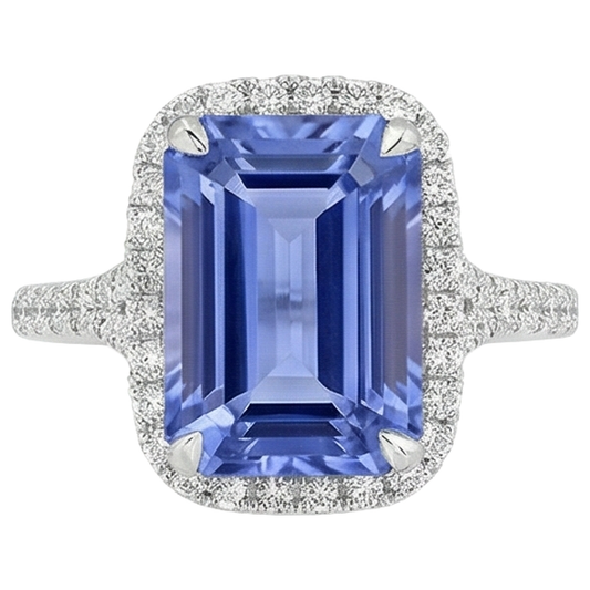 echter round tansanit 8.75Karat ring Seitenansicht