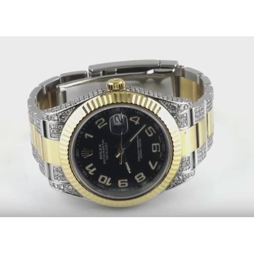Herrenuhr mit schwarzem Zifferblatt Rolex