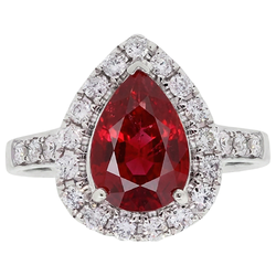 9.50 Karat Rubin mit Akzenten Aus der Erde Abgebauter Natürlicher Diamant Ehering Weißgold 14K