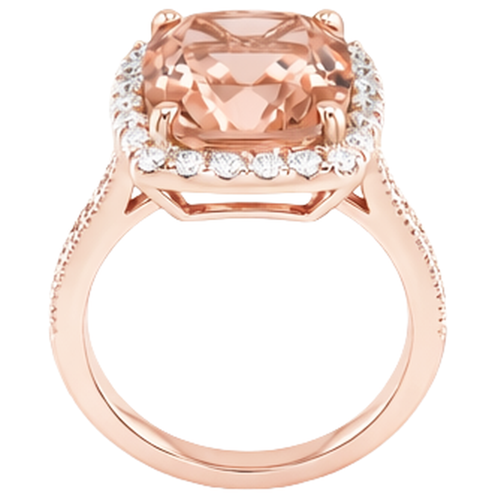 echter round morganit 7.50Karat ring Detailansicht