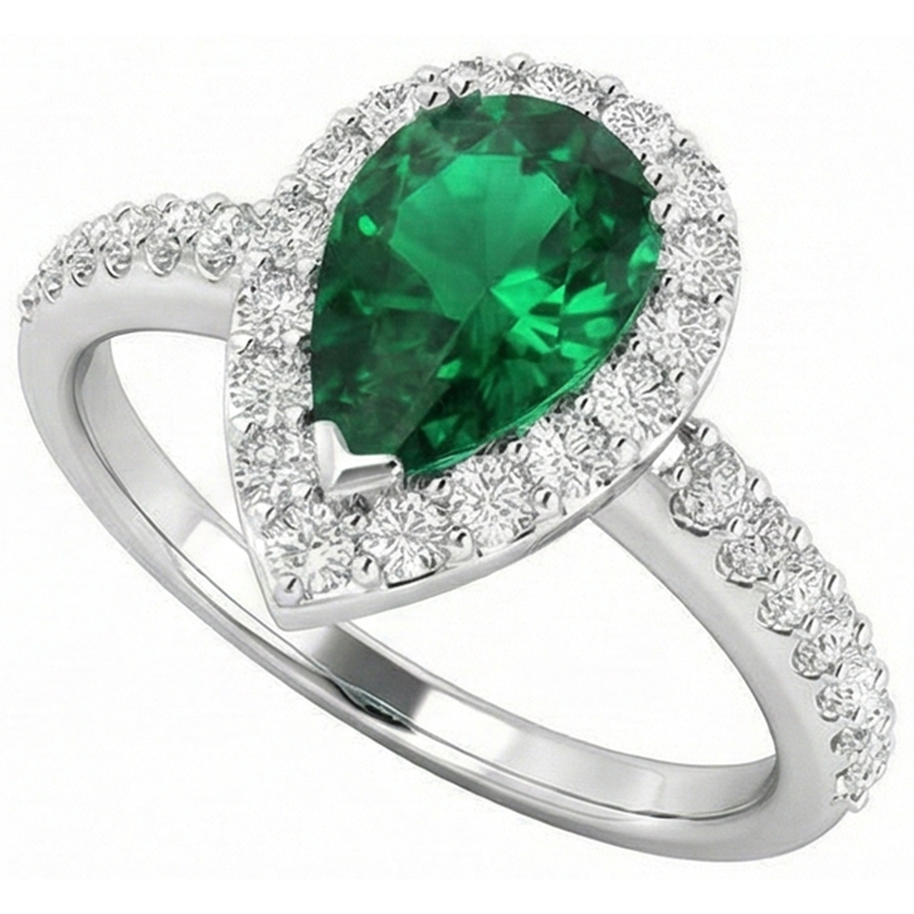 echter round smaragd 9.50Karat ring Seitenansicht