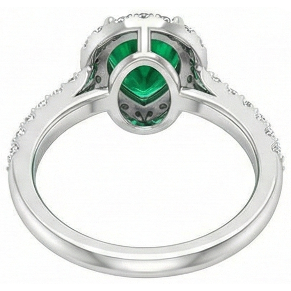 echter round smaragd 9.50Karat ring mit Diamantbesatz