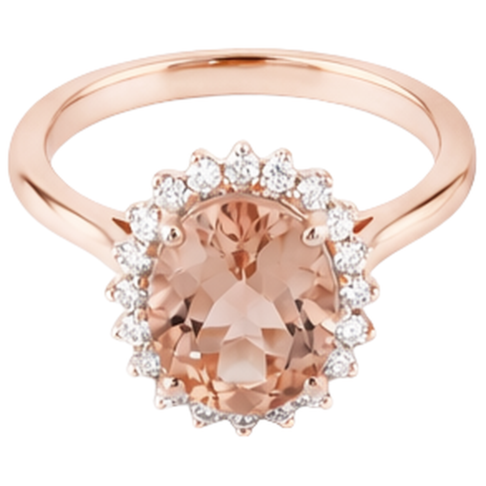 echter oval morganit 9.50Karat ring Detailansicht