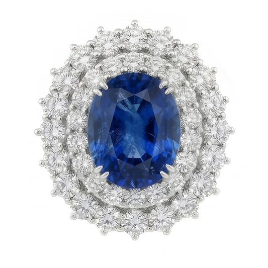 echter round diamant 9.75Karat ring Seitenansicht