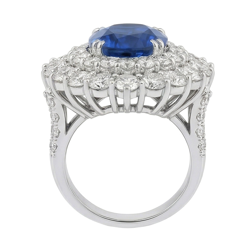 echter round diamant 9.75Karat ring Draufsicht