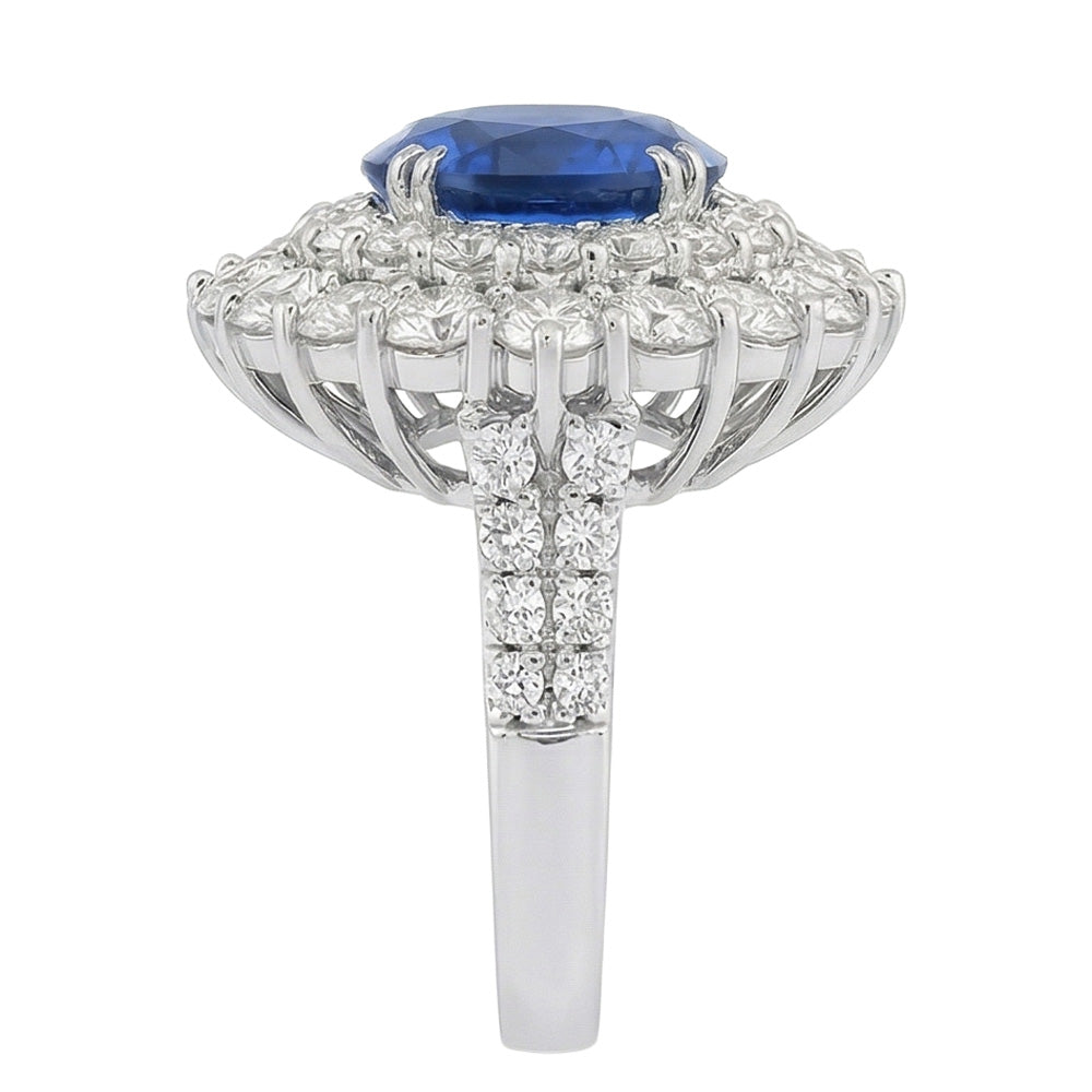 echter round diamant 9.75Karat ring Profilansicht