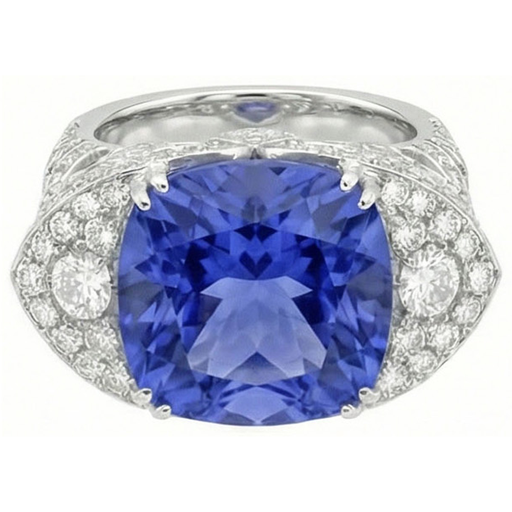 9 Carat natürlicher Saphir-Aus der Erde Abgebauter Natürlicher Diamantring