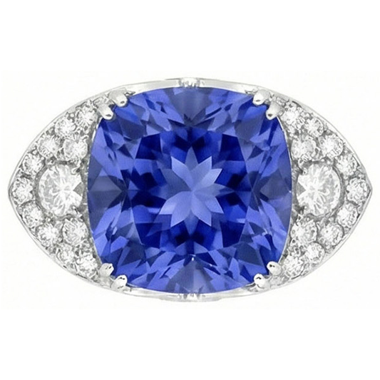 9 Carat natürlicher Saphir-Aus der Erde Abgebauter Natürlicher Diamantring