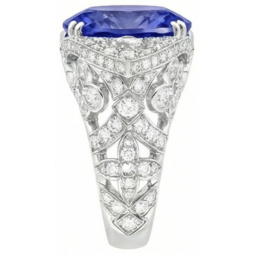 9 Carat natürlicher Saphir-Aus der Erde Abgebauter Natürlicher Diamantring
