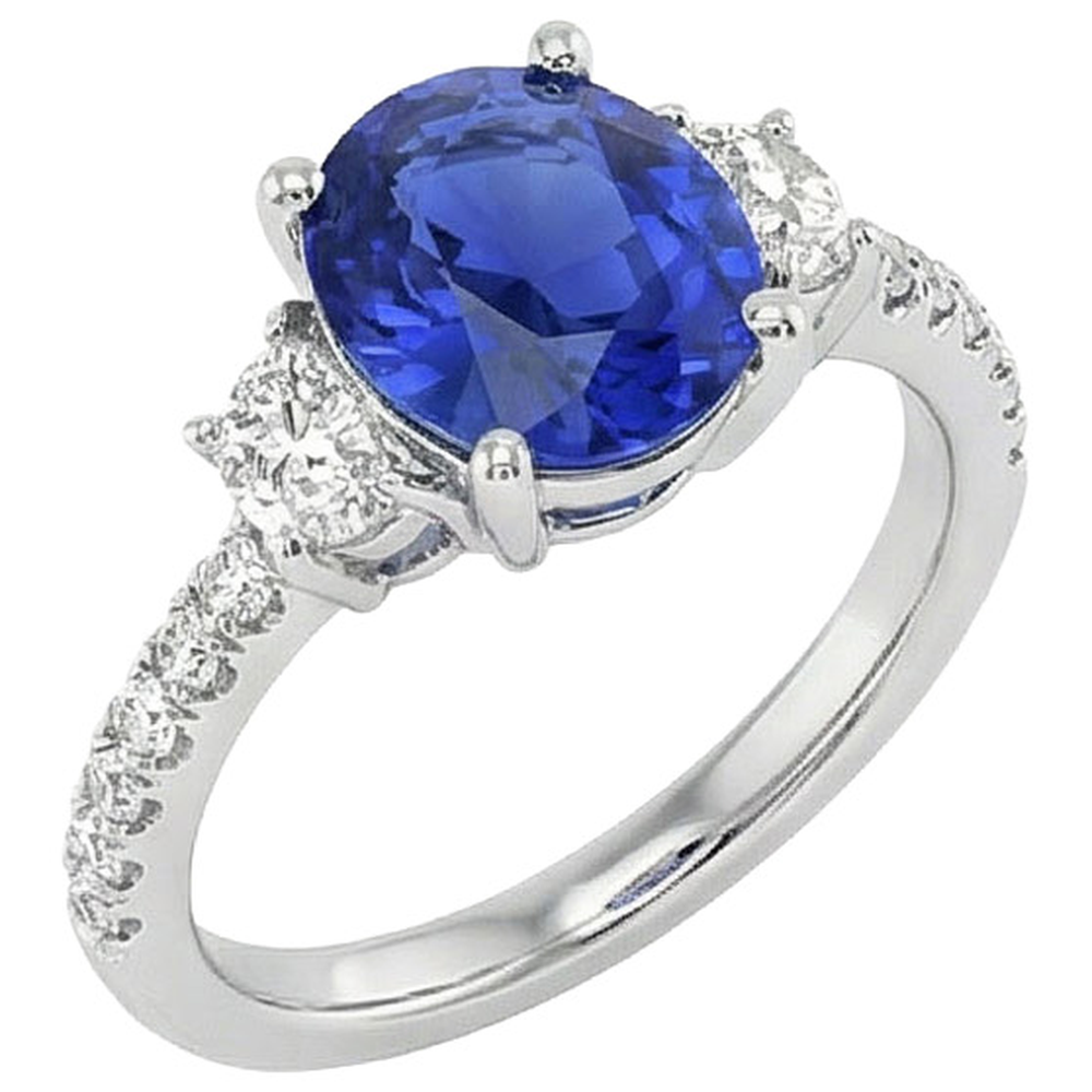9 Ct Saphir-Ring-Aus der Erde Abgebauter Natürlicher Diamant-Schmuck